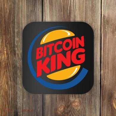 Funny Bitcoin King Logo Coaster