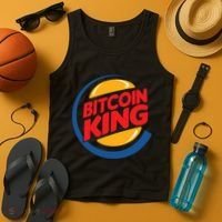 Funny Bitcoin King Logo Tank Top thumb 4