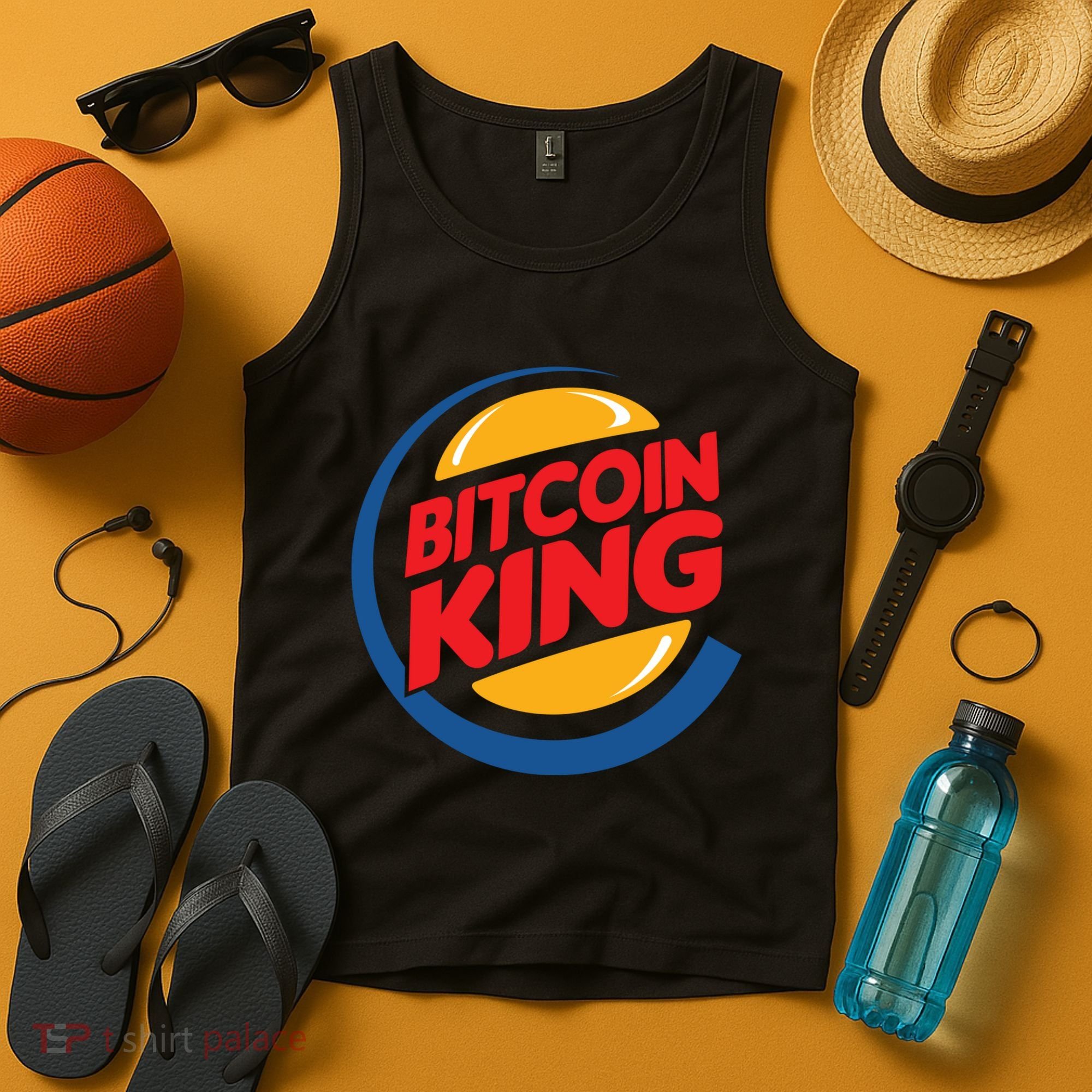 Funny Bitcoin King Logo Tank Top