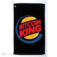 Funny Bitcoin King Logo Golf Towel thumb 0