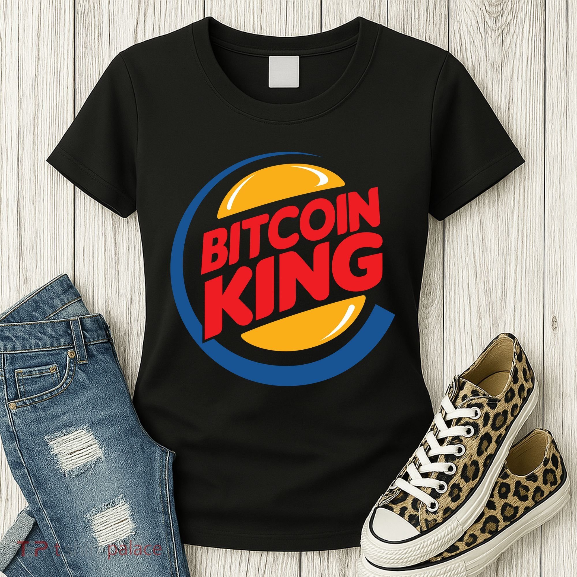 Funny Bitcoin King Logo Women's T-Shirt