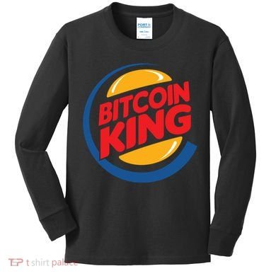 Funny Bitcoin King Logo Kids Long Sleeve Shirt