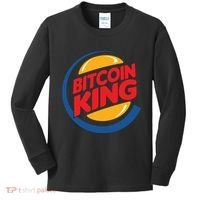 Funny Bitcoin King Logo Kids Long Sleeve Shirt thumb 0