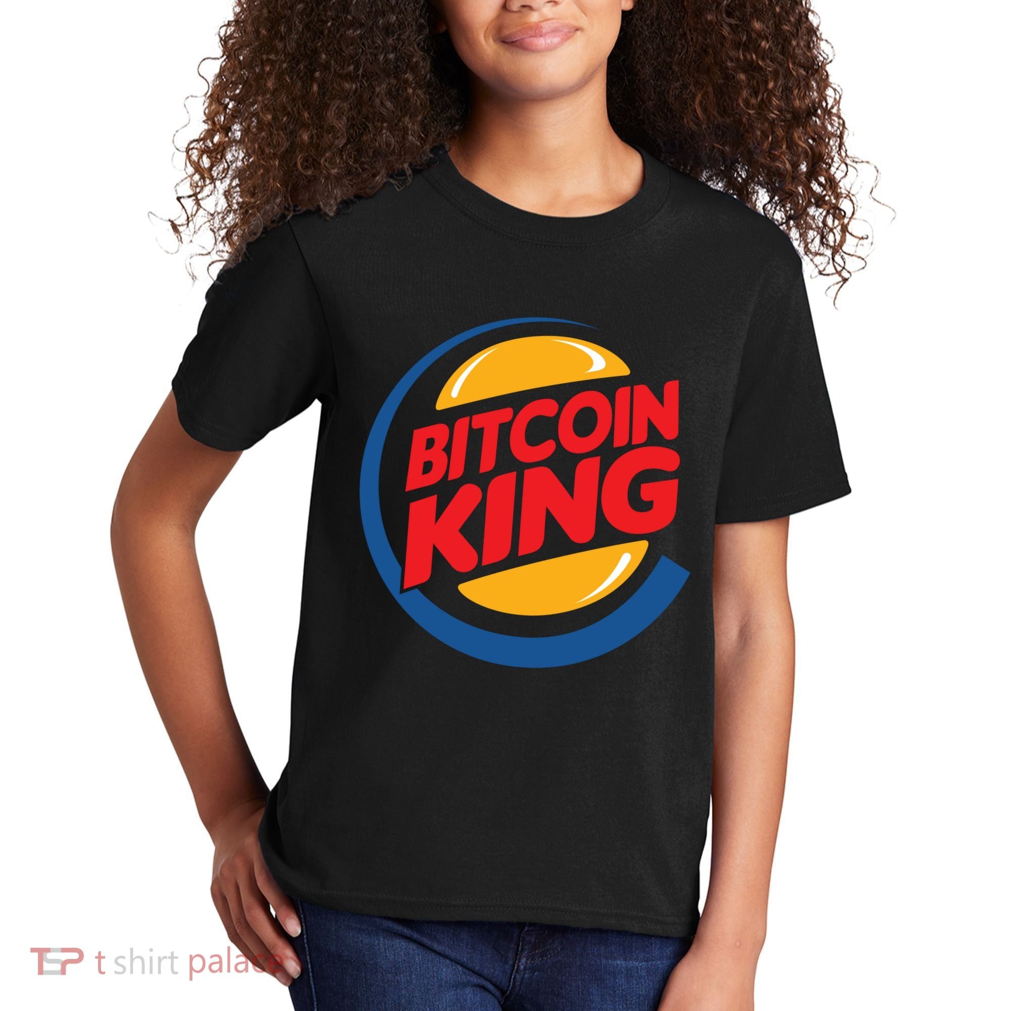 Funny Bitcoin King Logo Kids T-Shirt