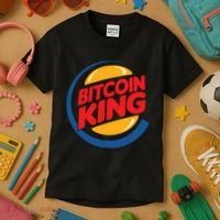 Funny Bitcoin King Logo Kids T-Shirt thumb 3