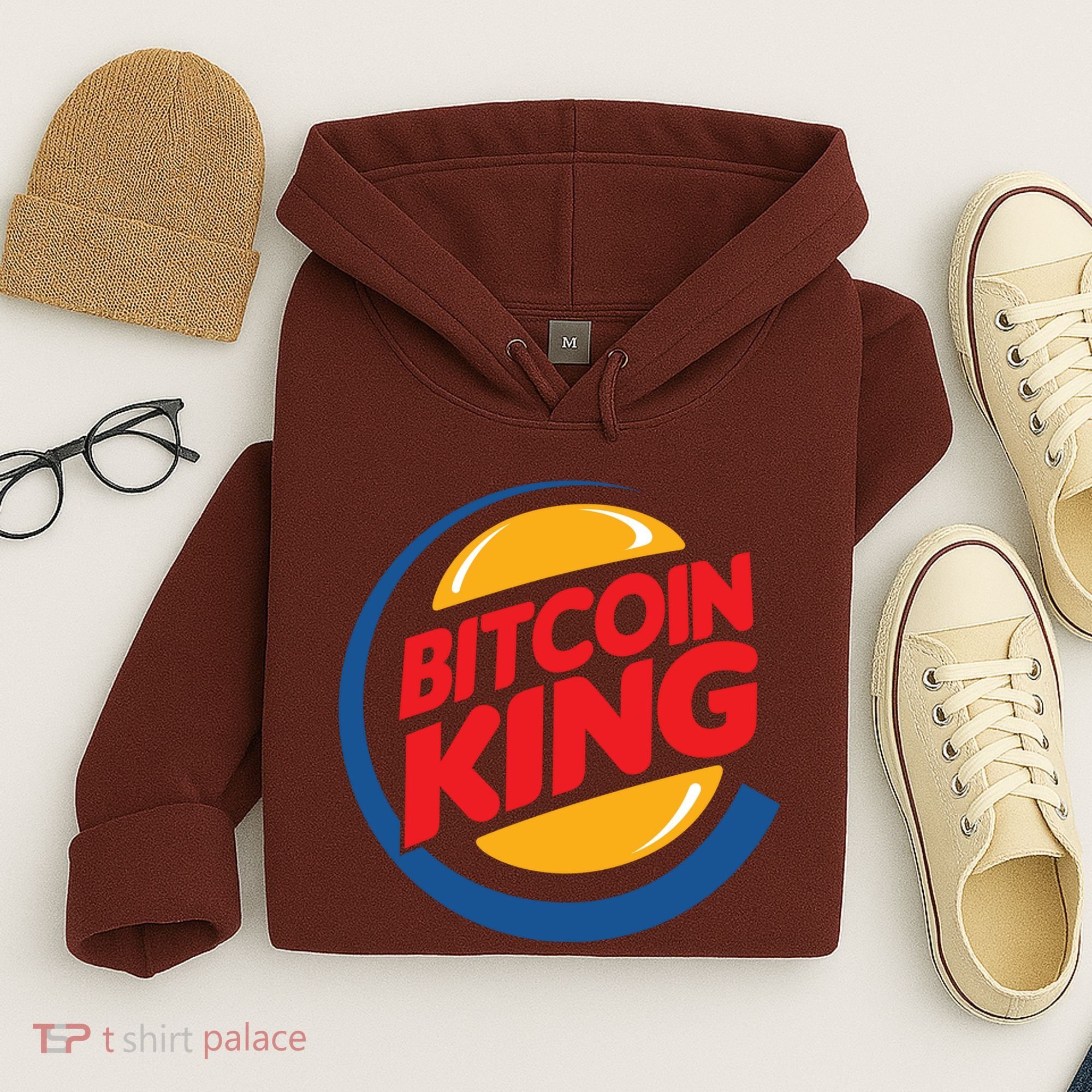Funny Bitcoin King Logo Hoodie