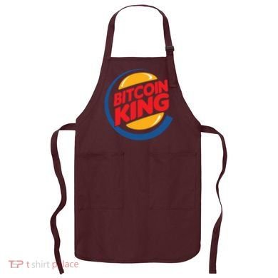 Funny Bitcoin King Logo Apron
