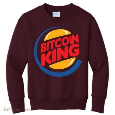 Funny Bitcoin King Logo Kids Sweatshirt