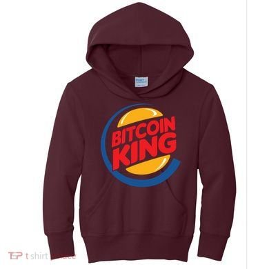 Funny Bitcoin King Logo Kids Hoodie