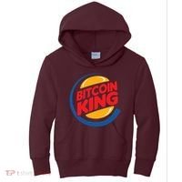 Funny Bitcoin King Logo Kids Hoodie thumb 0