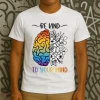 Floral Be Kind To Your Mind , Mental Health Quotes T-Shirt thumb 3