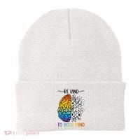 Floral Be Kind To Your Mind , Mental Health Quotes Beanie thumb 0