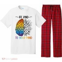 Floral Be Kind To Your Mind , Mental Health Quotes Pajama Set thumb 0