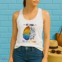 Floral Be Kind To Your Mind , Mental Health Quotes Women's Tank Top thumb 2