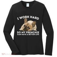 Frenchie Better Life Funny French Bulldog Dog Lover Women's Long Sleeve Shirt thumb 0