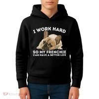 Frenchie Better Life Funny French Bulldog Dog Lover Kids Hoodie thumb 4