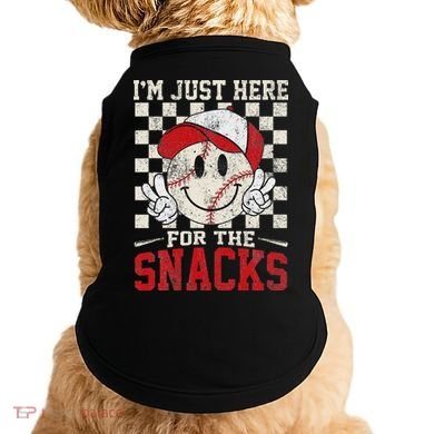 Funny Baseball Lover I'm Just Here For The Snacks Doggie Tank