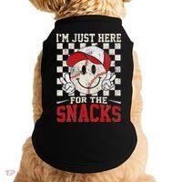 Funny Baseball Lover I'm Just Here For The Snacks Doggie Tank thumb 0