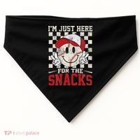 Funny Baseball Lover I'm Just Here For The Snacks USA-Made Doggie Bandana thumb 0