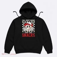 Funny Baseball Lover I'm Just Here For The Snacks Hoodie thumb 0