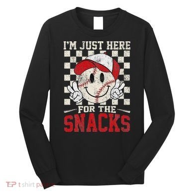 Funny Baseball Lover I'm Just Here For The Snacks Long Sleeve Shirt
