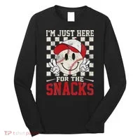 Funny Baseball Lover I'm Just Here For The Snacks Long Sleeve Shirt thumb 0