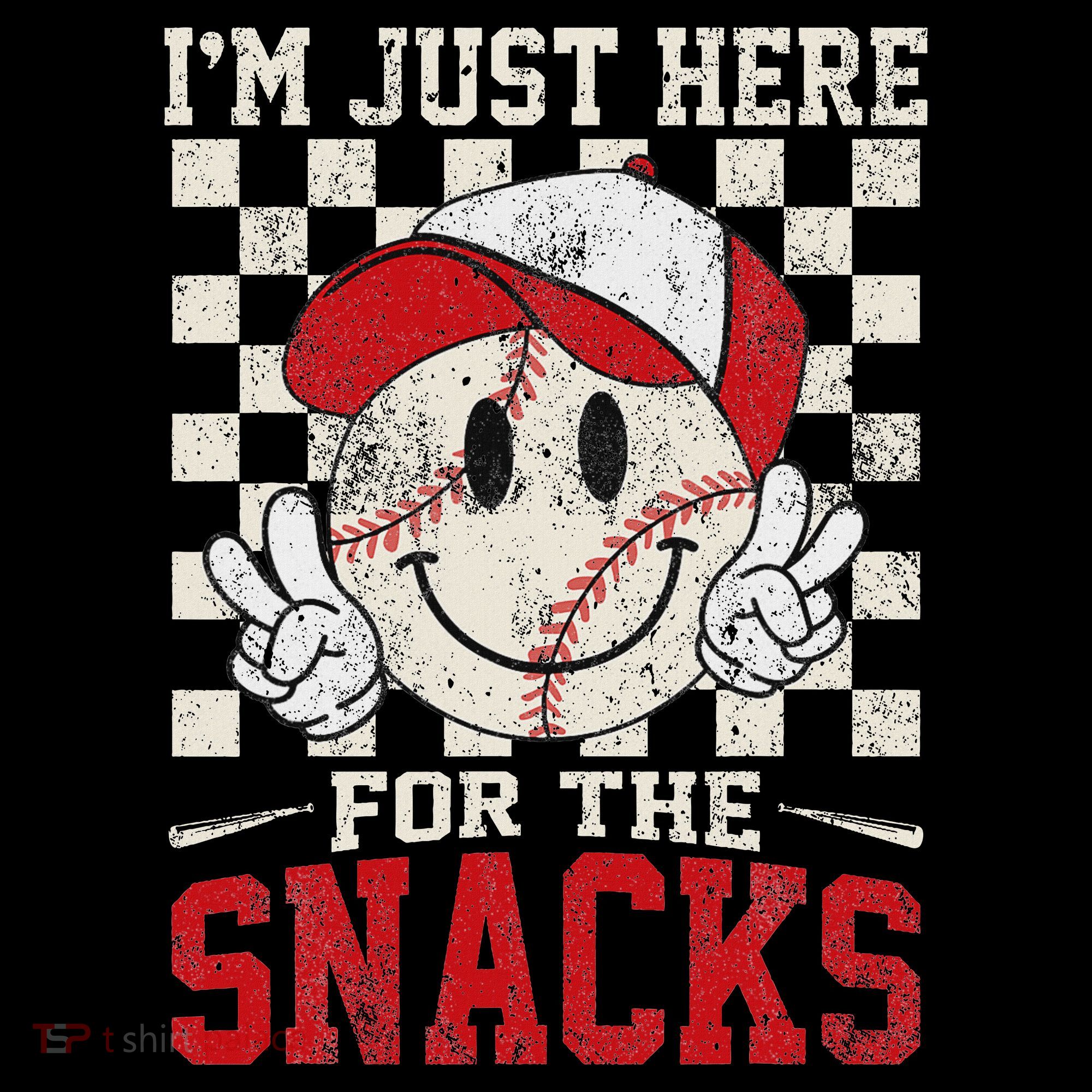 Funny Baseball Lover I'm Just Here For The Snacks Long Sleeve Shirt