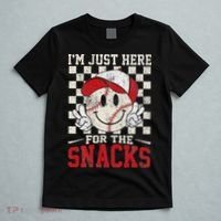 Funny Baseball Lover I'm Just Here For The Snacks T-Shirt thumb 5