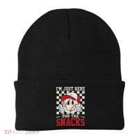 Funny Baseball Lover I'm Just Here For The Snacks Beanie thumb 0