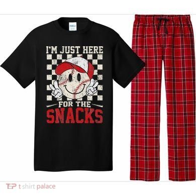 Funny Baseball Lover I'm Just Here For The Snacks Pajama Set