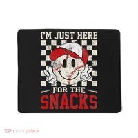Funny Baseball Lover I'm Just Here For The Snacks Mousepad thumb 0