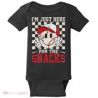 Funny Baseball Lover I'm Just Here For The Snacks Baby Bodysuit thumb 0