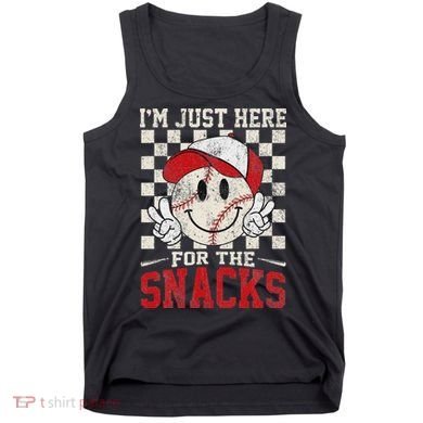 Funny Baseball Lover I'm Just Here For The Snacks Tank Top