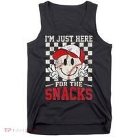 Funny Baseball Lover I'm Just Here For The Snacks Tank Top thumb 0