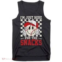 Funny Baseball Lover I'm Just Here For The Snacks Tank Top thumb 0