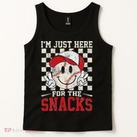 Funny Baseball Lover I'm Just Here For The Snacks Tank Top thumb 2