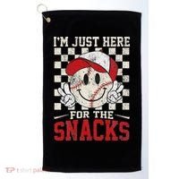 Funny Baseball Lover I'm Just Here For The Snacks Golf Towel thumb 0