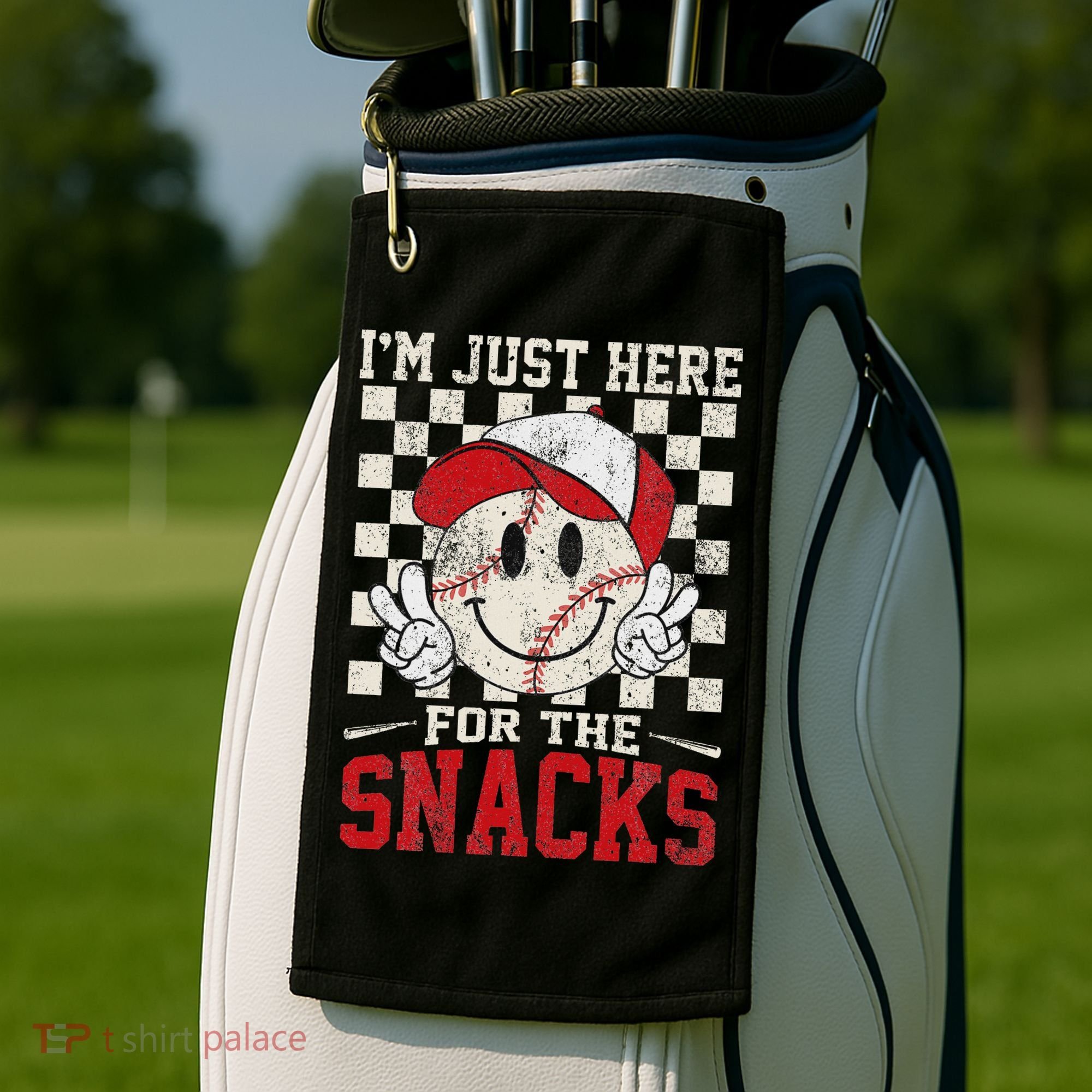 Funny Baseball Lover I'm Just Here For The Snacks Golf Towel