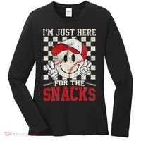 Funny Baseball Lover I'm Just Here For The Snacks Women's Long Sleeve Shirt thumb 0