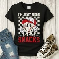 Funny Baseball Lover I'm Just Here For The Snacks Women's T-Shirt thumb 3