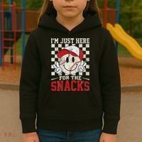 Funny Baseball Lover I'm Just Here For The Snacks Kids Hoodie thumb 3