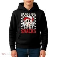 Funny Baseball Lover I'm Just Here For The Snacks Kids Hoodie thumb 4