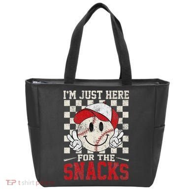 Funny Baseball Lover I'm Just Here For The Snacks Tote Bag