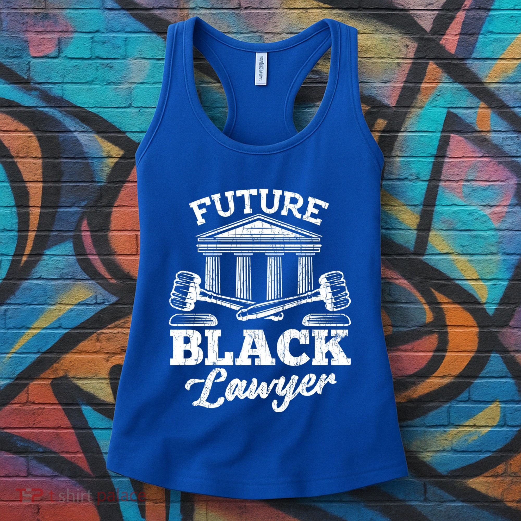 Future Black Lawyer Funny Attorney Law School Graphic Gift Women's Tank Top
