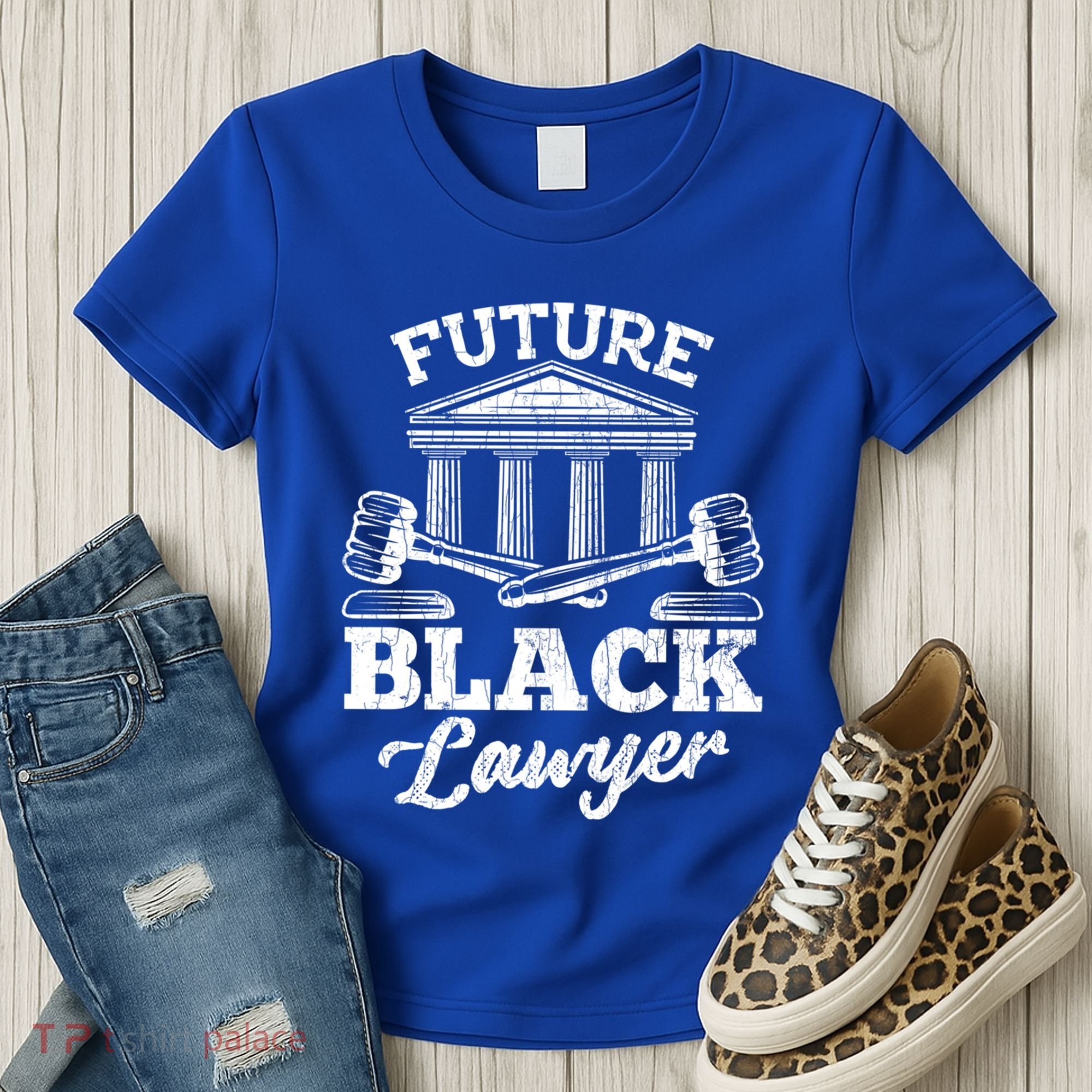 Future Black Lawyer Funny Attorney Law School Graphic Gift Women's T-Shirt