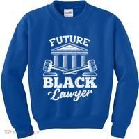 Future Black Lawyer Funny Attorney Law School Graphic Gift Kids Sweatshirt thumb 0