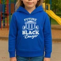 Future Black Lawyer Funny Attorney Law School Graphic Gift Kids Hoodie thumb 3