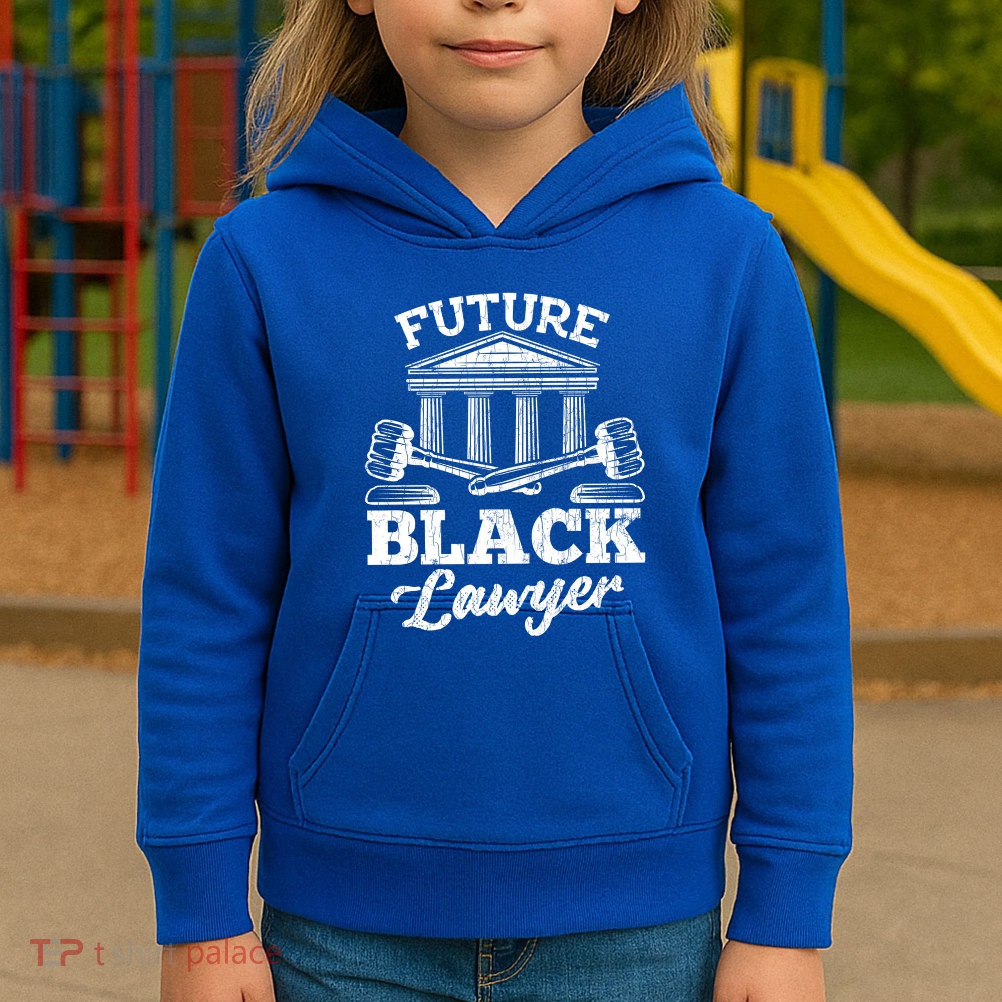 Future Black Lawyer Funny Attorney Law School Graphic Gift Kids Hoodie