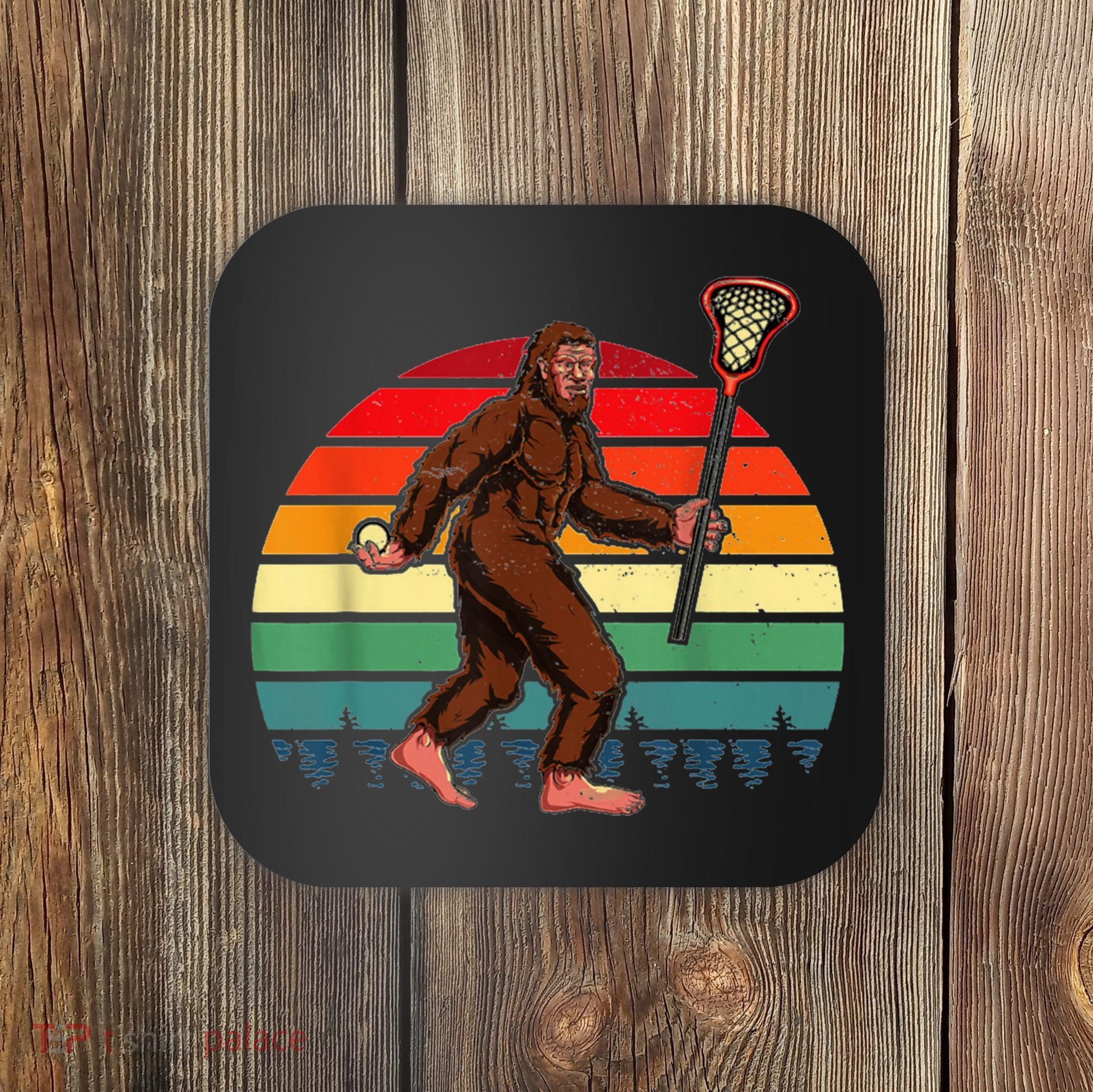 Funny Bigfoot Lacrosse Lax Sasquatch Lacrosse Team Player Coaster