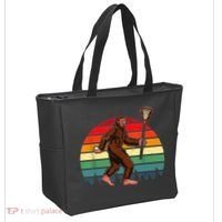 Funny Bigfoot Lacrosse Lax Sasquatch Lacrosse Team Player Tote Bag thumb 2
